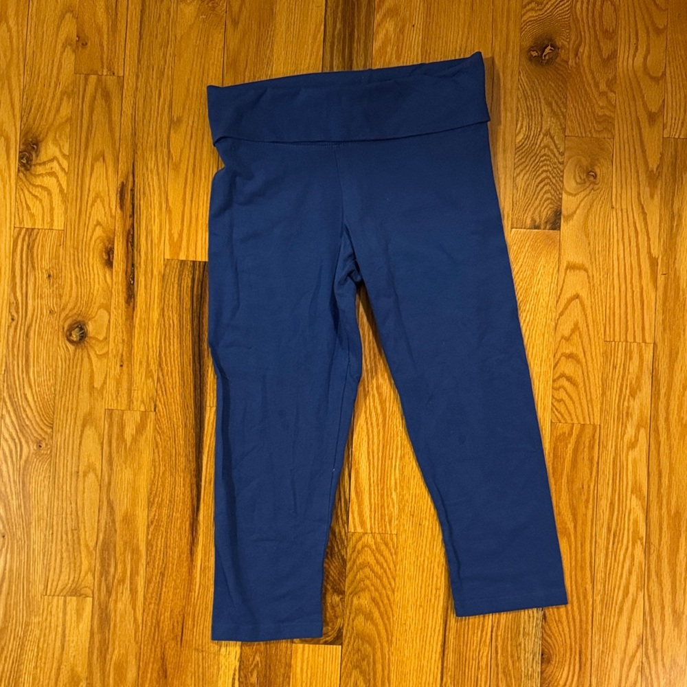 Aerie Sim Gym Crop Foldover Waist Leggings, Royal blue, S